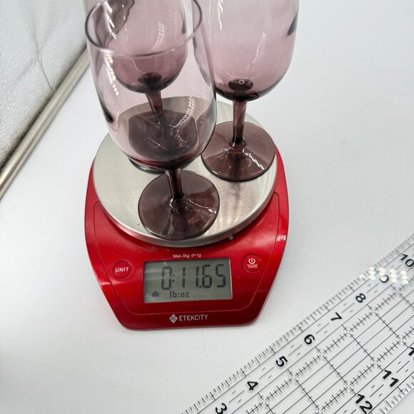 Libbey Purple Wine Glasses Set Of 3 - Vintage Style With Elegant Stemware For Co - Picture 7 of 7